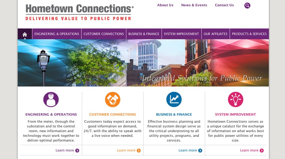 Hometown Connections website Website Home Page